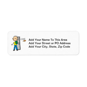 Boy in School Return Address Label