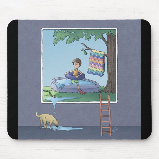 Boy in the kiddie pool mouse pad (Front)