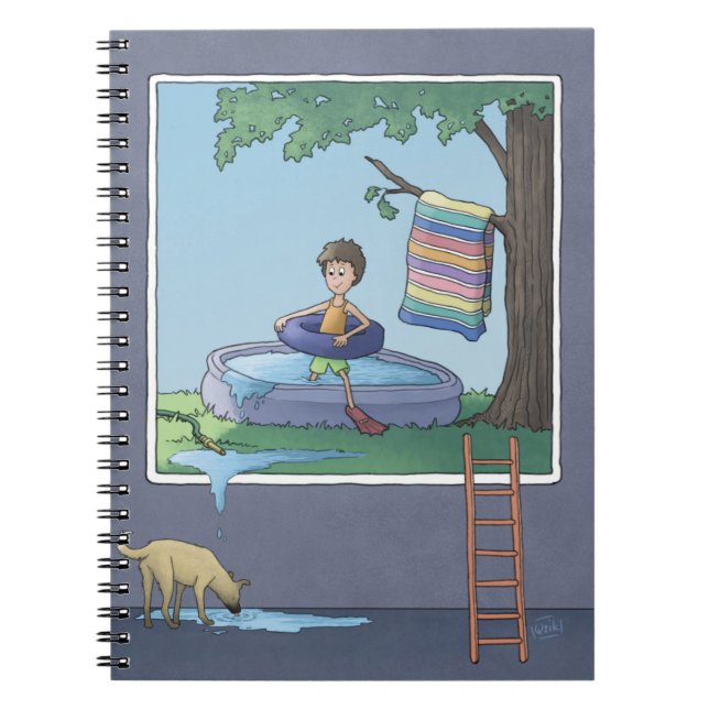  Boy in the kiddie pool   Notebook (Front)