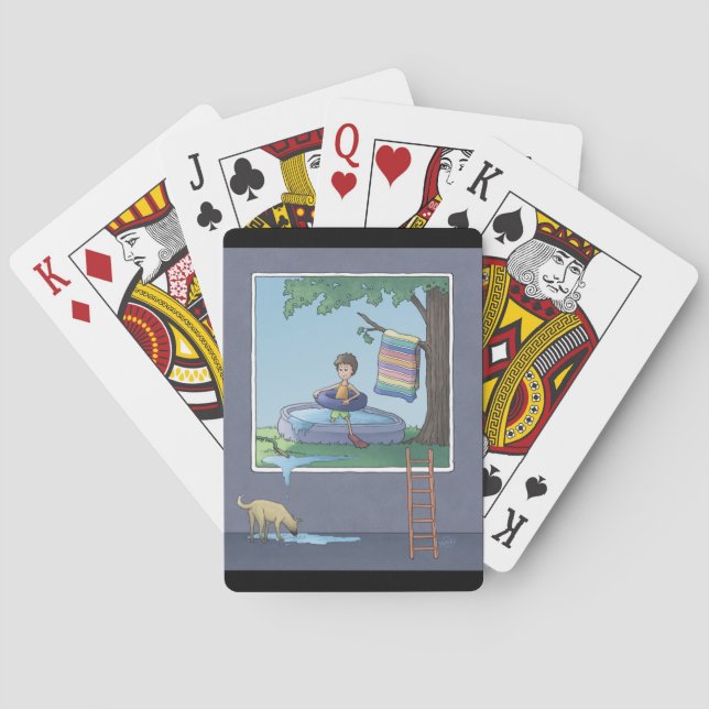   Boy in the kiddie pool Playing Cards (Back)
