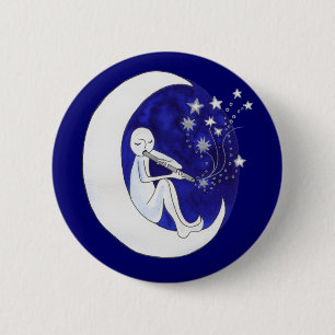 Boy in the moon 6 cm round badge