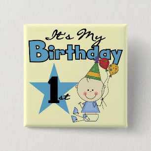 Boy It's My Birthday Tshirts and Gifts 15 Cm Square Badge