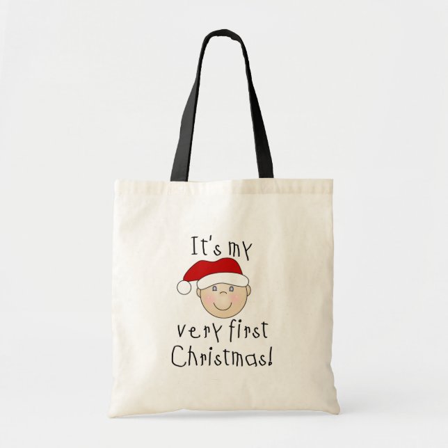 Boy It's My Very First Christmas Tshirts and Gifts Tote Bag (Front)