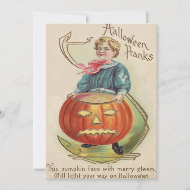 Boy Jack O Lantern Pumpkin Poem (Front)