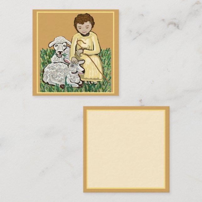 Boy Jesus Good Shepherd Calling Card (Front/Back)