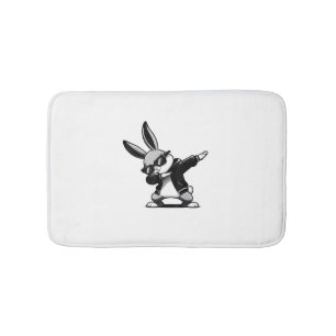 Boy Kid Easter Day Dabbing Bunny Rabbit Hip Hop Ea Bath Mat