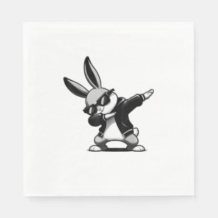 Boy Kid Easter Day Dabbing Bunny Rabbit Hip Hop Ea Napkin
