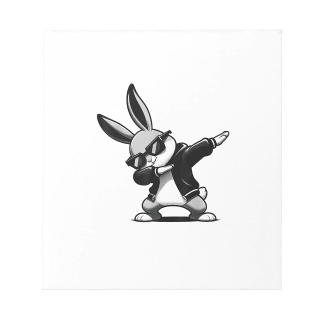 Boy Kid Easter Day Dabbing Bunny Rabbit Hip Hop Ea Notepad (Front)