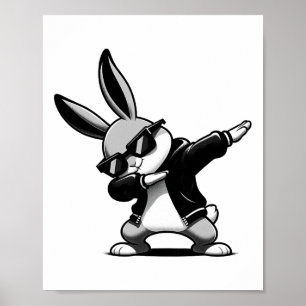 Boy Kid Easter Day Dabbing Bunny Rabbit Hip Hop Ea Poster