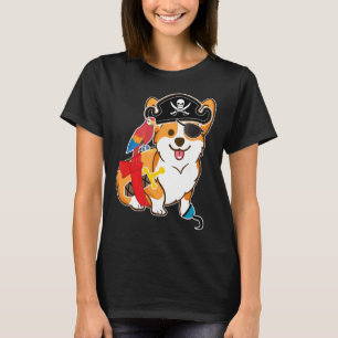Boy Kid Son Corgi Pirate Halloween Costume T-Shirt