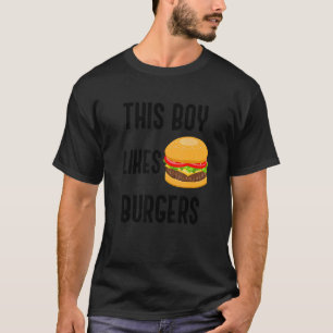 Boy Likes Hamburgers Ironic Quote Eating Burgers T-Shirt