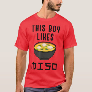 Boy Likes Miso Ironic Quote Ramen Noodles  T-Shirt