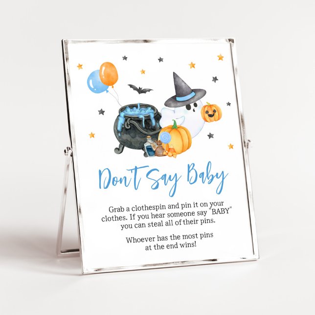 Boy Little Boo Ghost Baby Shower Don't Say Baby Poster (Ghost Halloween Baby Shower
Don't Say Baby Sign)