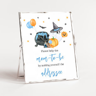 Boy Little Boo Ghost Baby Shower Envelope Station Poster