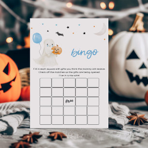 Boy Little Boo Halloween Baby Shower Bingo Game