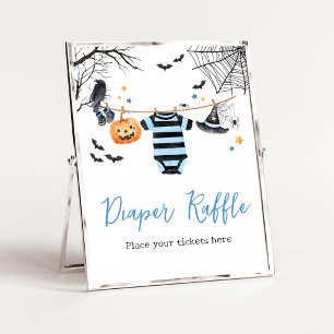 Boy Little Boo Halloween Diaper Raffle Sign