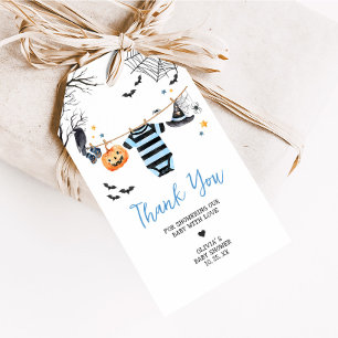 Boy Little Boo Halloween Pumpkin Baby Favour Tags