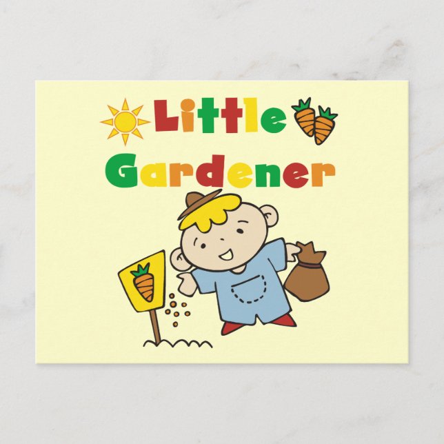 Boy Little Gardener Tshirts and Gifts Postcard (Front)