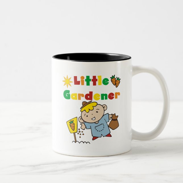 Boy Little Gardener Tshirts and Gifts Two-Tone Coffee Mug (Right)