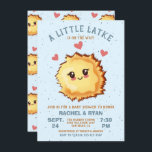 Boy Little Latke Hanukkah Baby Shower  Invitation<br><div class="desc">Boy Hanukkah Baby Shower for the new parents to be. Features a cute latke baby. Great for a girl baby to be! All wording can be changed. To make more changes go to Personalise this template. On the bottom you’ll see “Want to customise this design even further? Click on the...</div>
