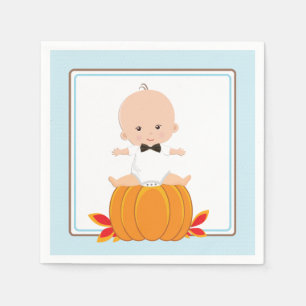 Boy Little Pumpkin Baby Shower Paper Napkins