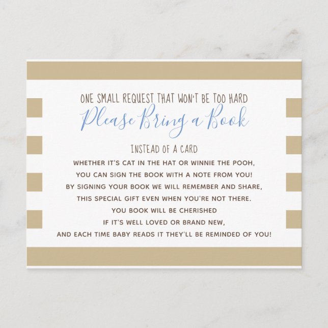 Boy Little Pumpkin Fall Baby Shower Book Card (Front)