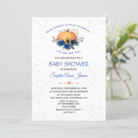 Boy Little Pumpkin Floral Thanksgiving Baby Shower
