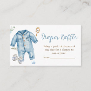 Boy Locally Grown Baby Shower Diaper Raffle Enclosure Card