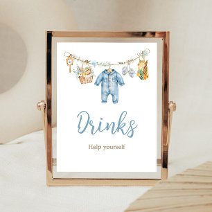 Boy Locally Grown Baby Shower Drinks Sign