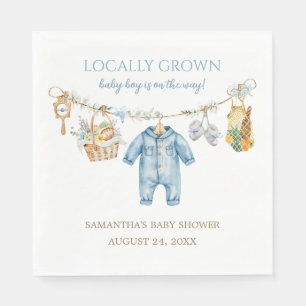 Boy Locally Grown Baby Shower Luncheon Napkin