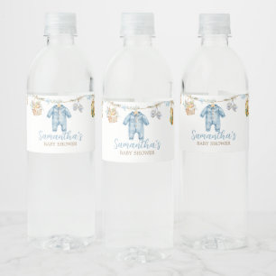 Boy Locally Grown Baby Shower Water Bottle Label