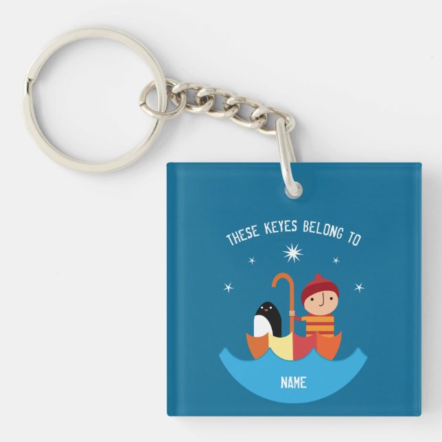 Boy Lost And Found Friendship Metal Lunchbox Key Ring (Front)