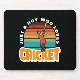 Boy Loves Cricket Costume Tsman Play Cricket Crick Mouse Pad