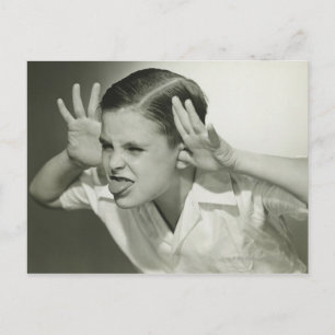 Boy Making Face Postcard