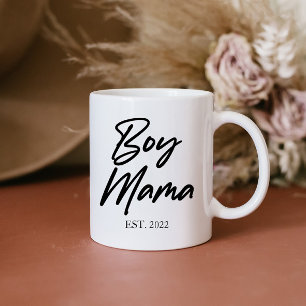 Boy Mama Custom Est. Year Minimal Mum Mother Mummy Coffee Mug