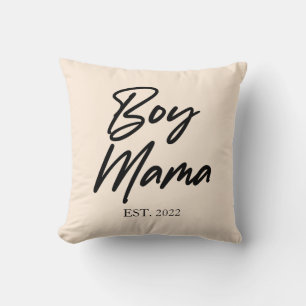 Boy Mama Custom Est. Year Minimal Mum Mother Mummy Cushion