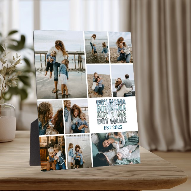 Boy Mama Custom Photo Collage Plaque (Creator Uploaded)