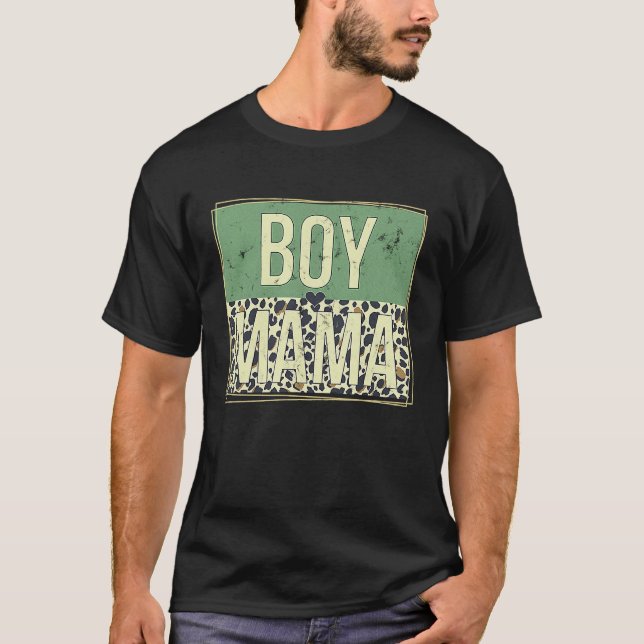 Boy Mama  Leopard Mother's Day T-Shirt (Front)