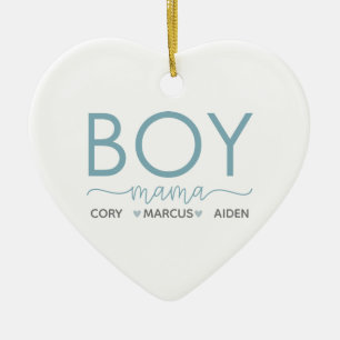 Boy Mama Personalised With Names Ceramic Ornament