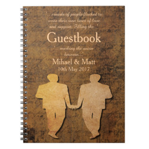 Boy Meets Boy Gay Wedding Love Story Guestbook Notebook
