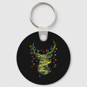Boy Men Camo Deer Hunting Christmas Light Pajama P Key Ring