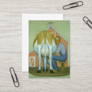 Boy milking a Cow by Grant Wood Business Card