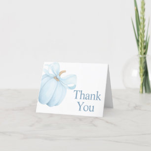 Boy Minimalist Little Pumpkin Baby Shower Thank You Card