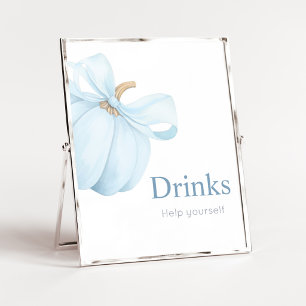 Boy Minimalist Little Pumpkin Drinks Sign