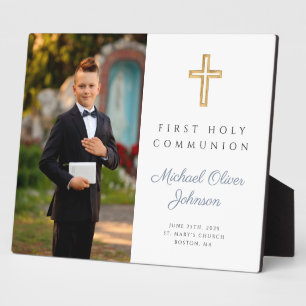 Boy Modern First Holy Communion Photo    Plaque