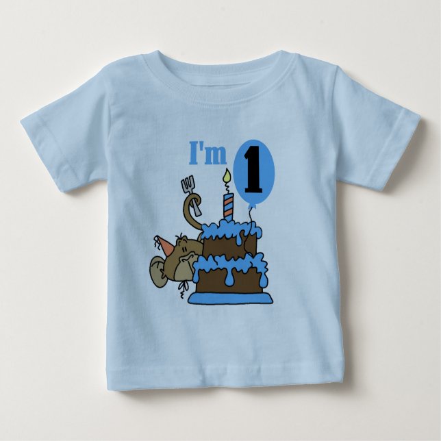 Boy Monkey I'm 1 Birthday Tshirts and Gifts (Front)