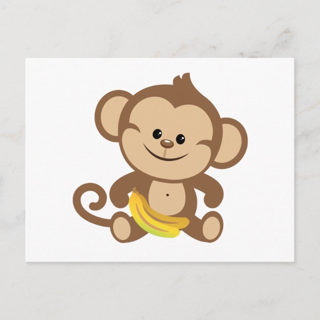 Boy Monkey With Banana Postcard (Front)
