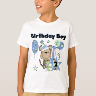 Boy Monkey With Gifts 2nd Birthday Tshirts