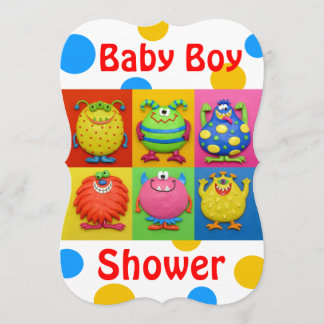 Boy Monster Baby Shower Invitation
