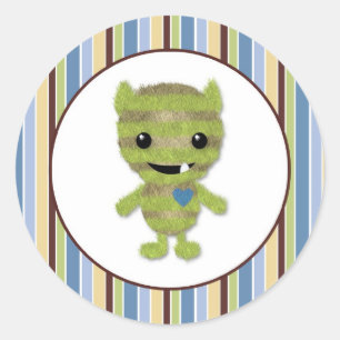BOY MONSTER Peek a Boo Baby Monsters PABC #6 Classic Round Sticker